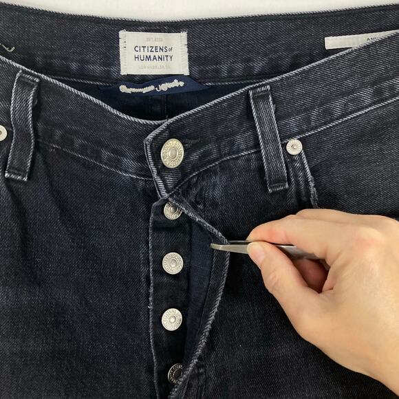 Nwot CITIZENS OF HUMANITY Jeans 29 “Annina” Black Wide Flare High-Waist Premium - Picture 5 of 16